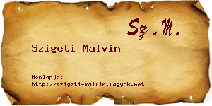 Szigeti Malvin névjegykártya